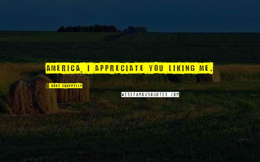 Dave Chappelle Quotes: America, I appreciate you liking me.