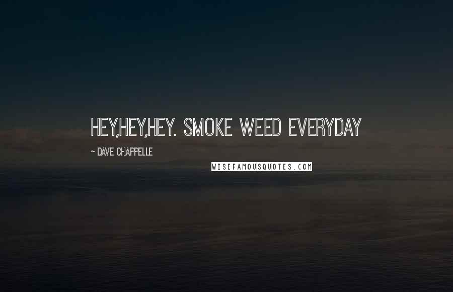 Dave Chappelle Quotes: Hey,hey,hey. Smoke weed everyday