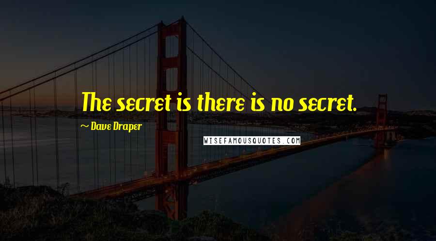 Dave Draper Quotes: The secret is there is no secret.