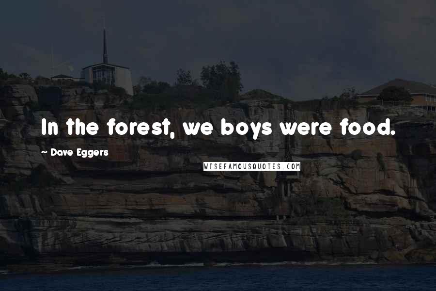 Dave Eggers Quotes: In the forest, we boys were food.