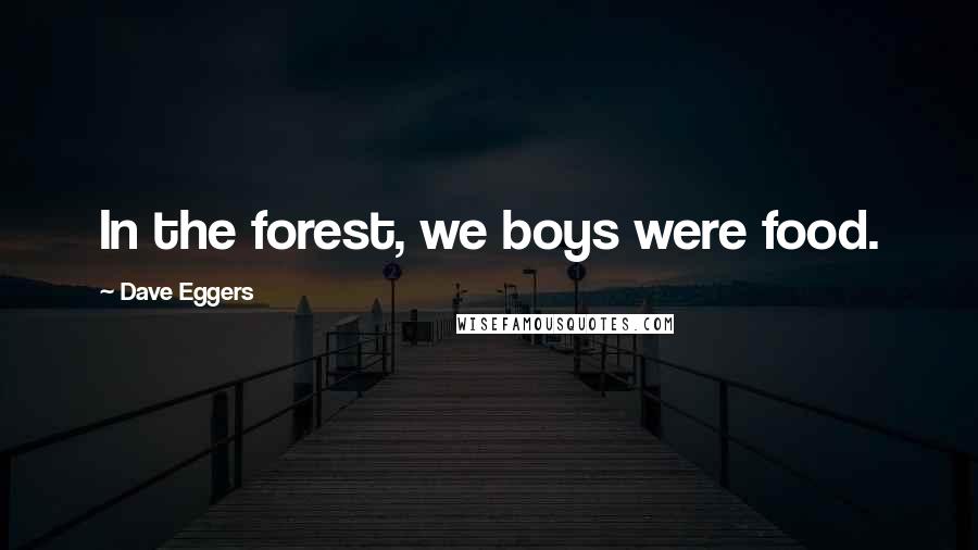 Dave Eggers Quotes: In the forest, we boys were food.