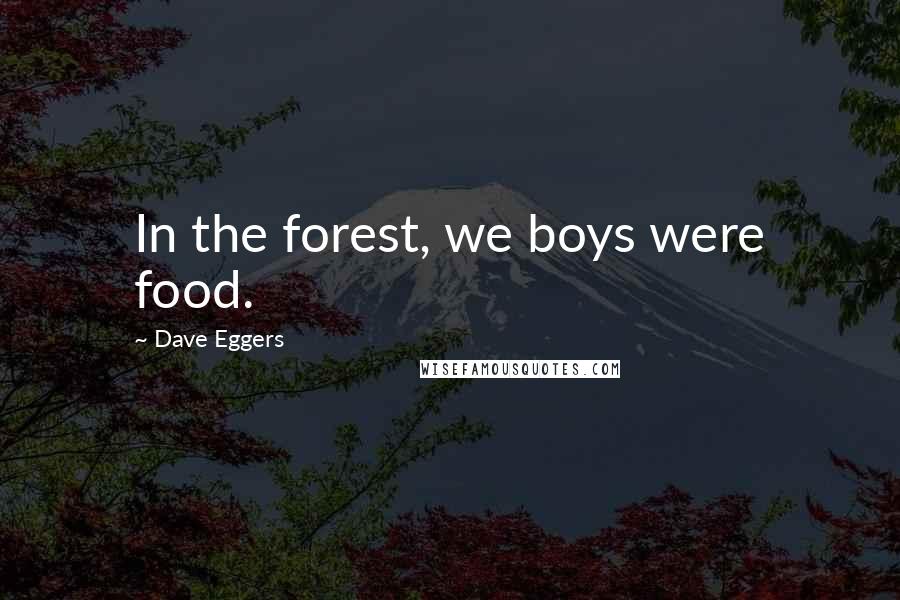 Dave Eggers Quotes: In the forest, we boys were food.