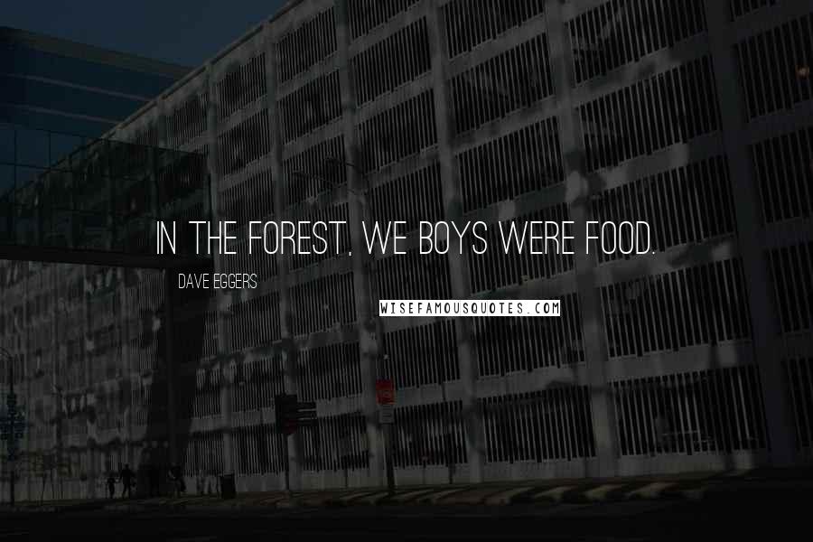Dave Eggers Quotes: In the forest, we boys were food.