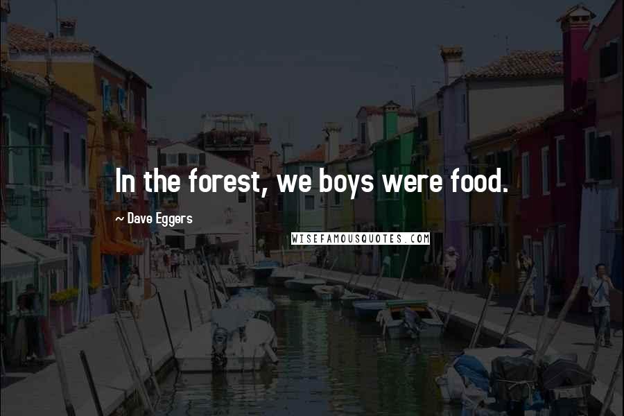 Dave Eggers Quotes: In the forest, we boys were food.
