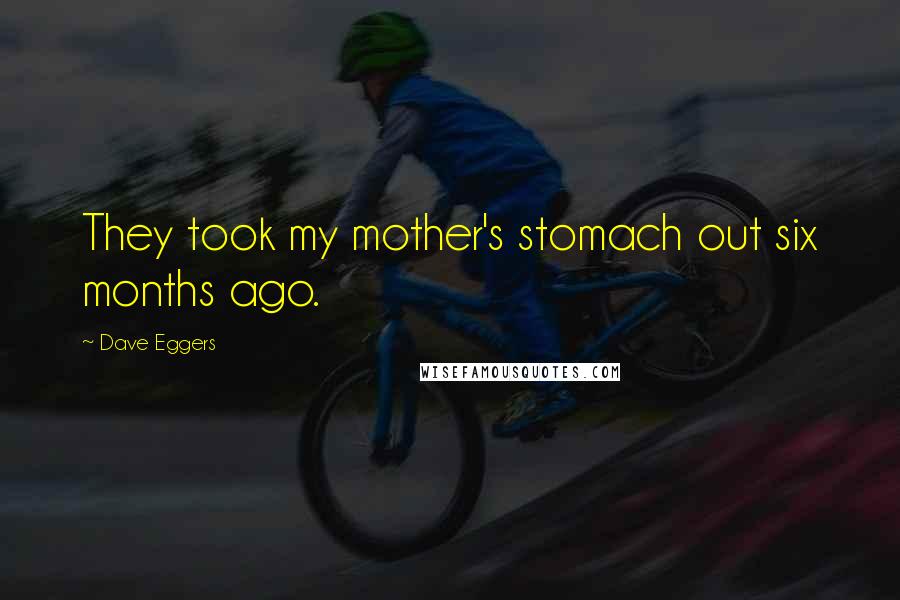Dave Eggers Quotes: They took my mother's stomach out six months ago.