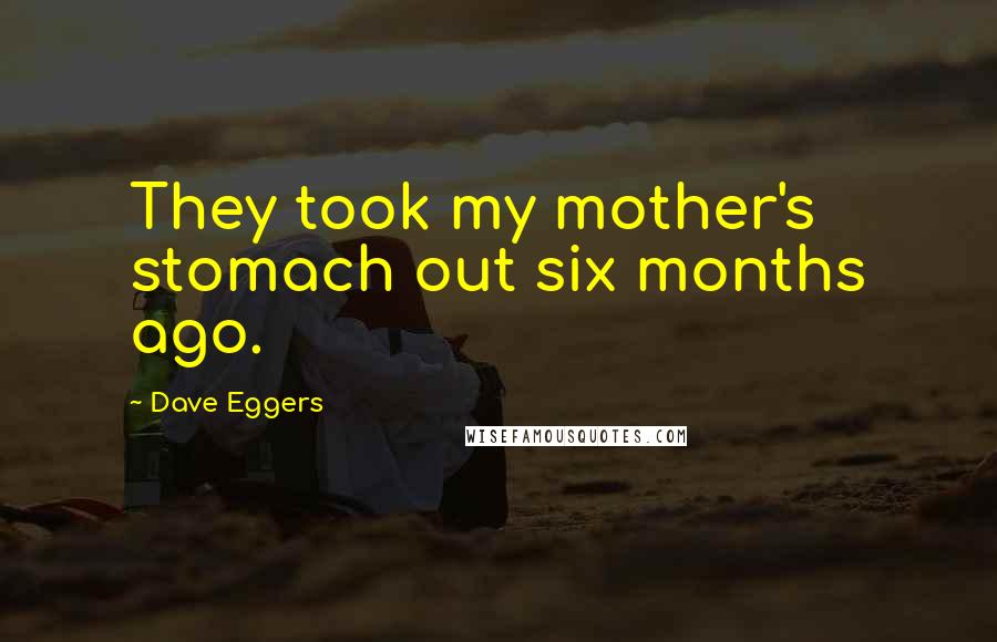 Dave Eggers Quotes: They took my mother's stomach out six months ago.