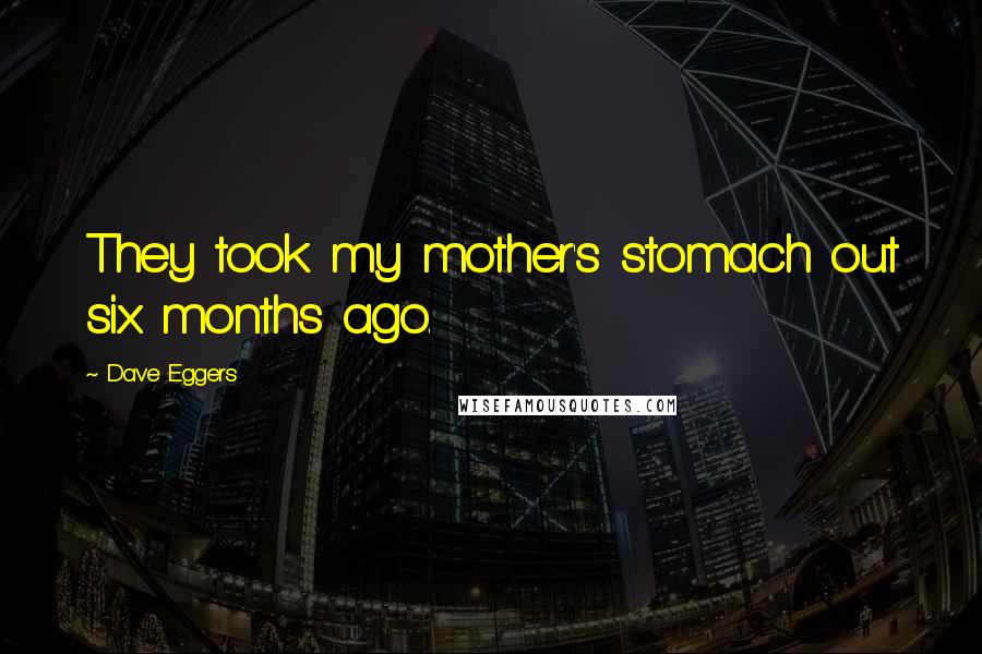 Dave Eggers Quotes: They took my mother's stomach out six months ago.