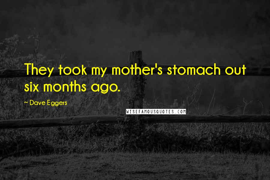 Dave Eggers Quotes: They took my mother's stomach out six months ago.
