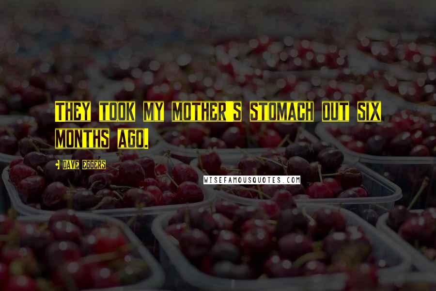 Dave Eggers Quotes: They took my mother's stomach out six months ago.