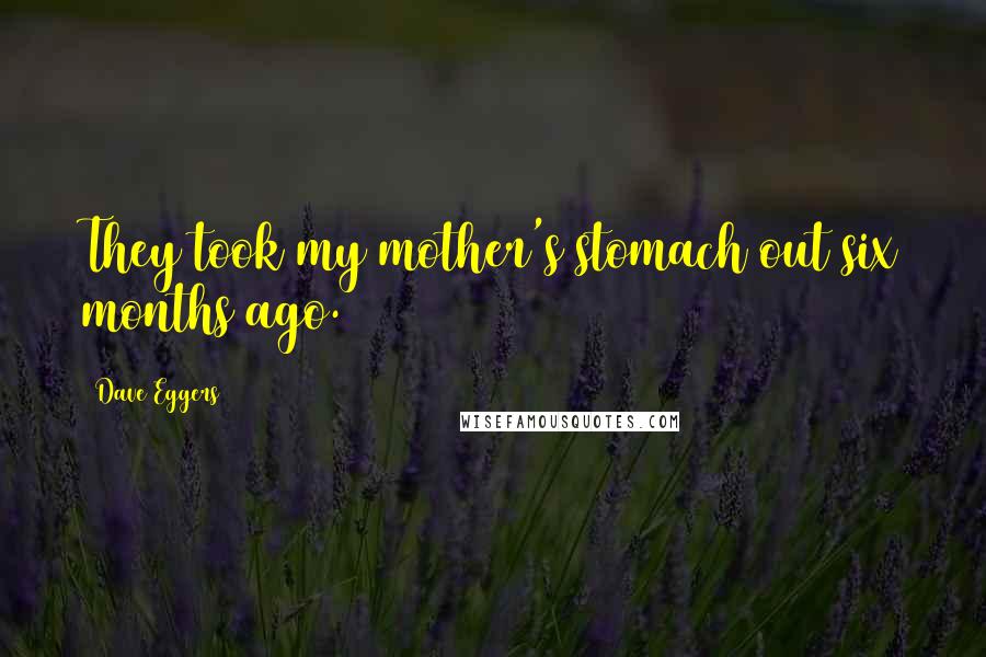 Dave Eggers Quotes: They took my mother's stomach out six months ago.