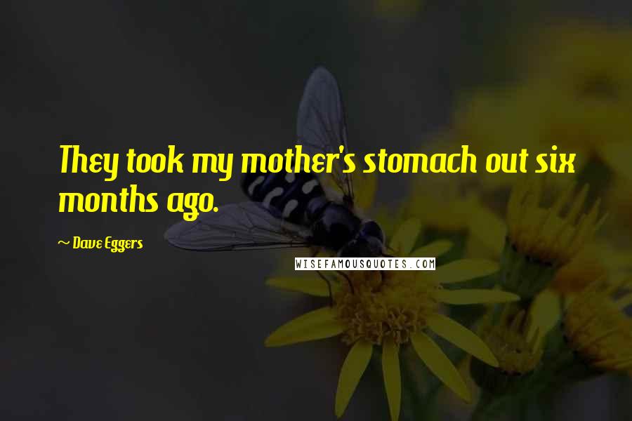 Dave Eggers Quotes: They took my mother's stomach out six months ago.