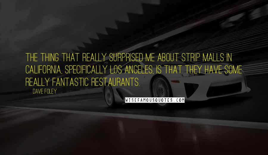 Dave Foley Quotes: The thing that really surprised me about strip malls in California, specifically Los Angeles, is that they have some really fantastic restaurants.