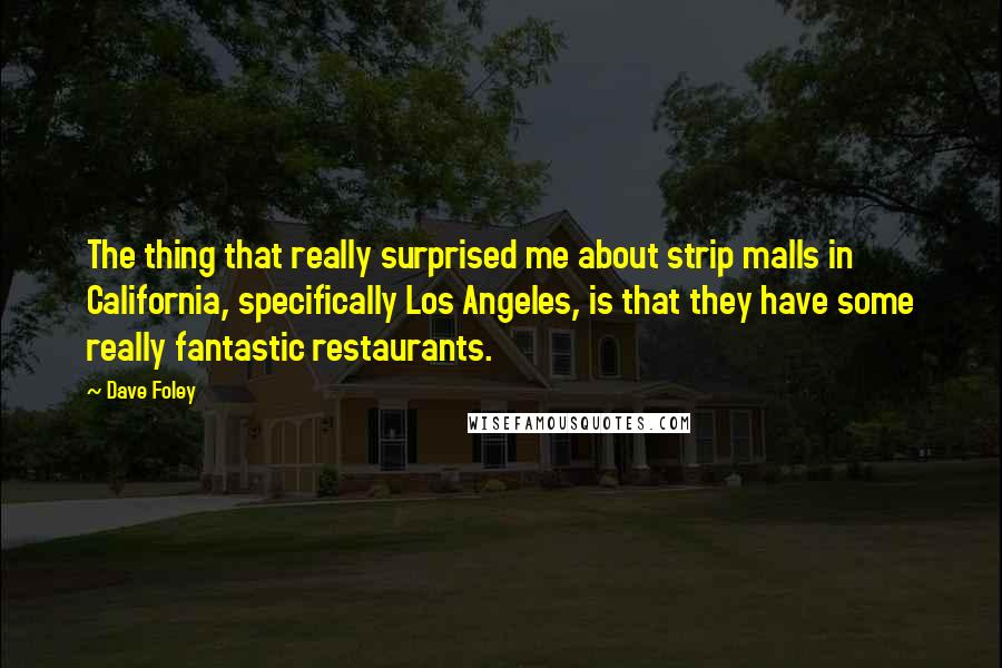 Dave Foley Quotes: The thing that really surprised me about strip malls in California, specifically Los Angeles, is that they have some really fantastic restaurants.