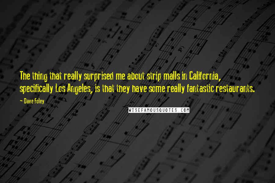 Dave Foley Quotes: The thing that really surprised me about strip malls in California, specifically Los Angeles, is that they have some really fantastic restaurants.