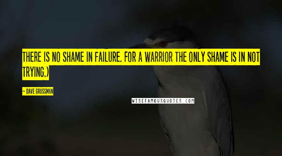 Dave Grossman Quotes: There is no shame in failure. For a warrior the only shame is in not trying.)