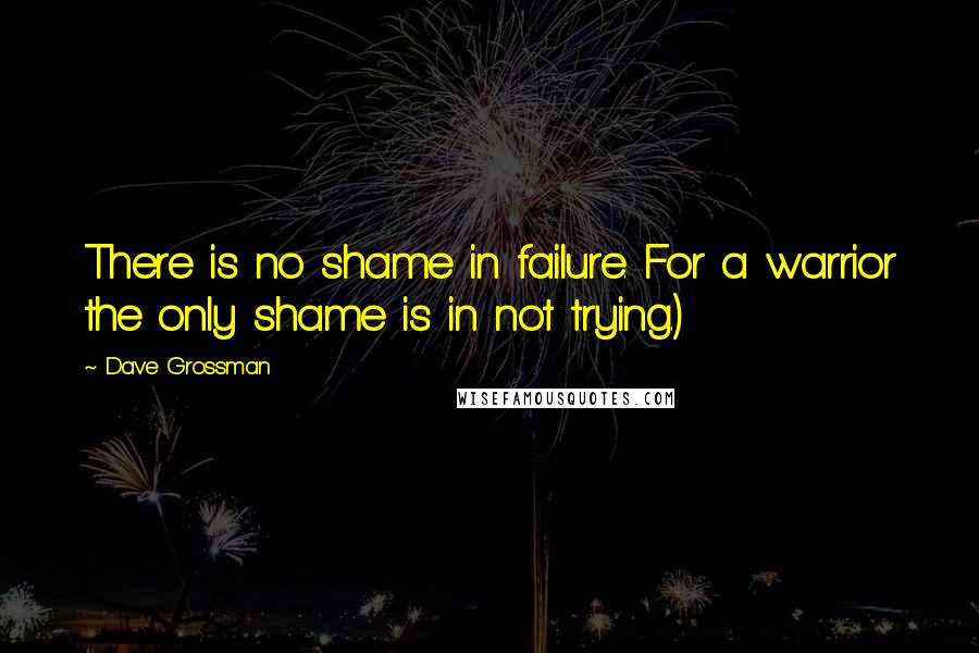 Dave Grossman Quotes: There is no shame in failure. For a warrior the only shame is in not trying.)