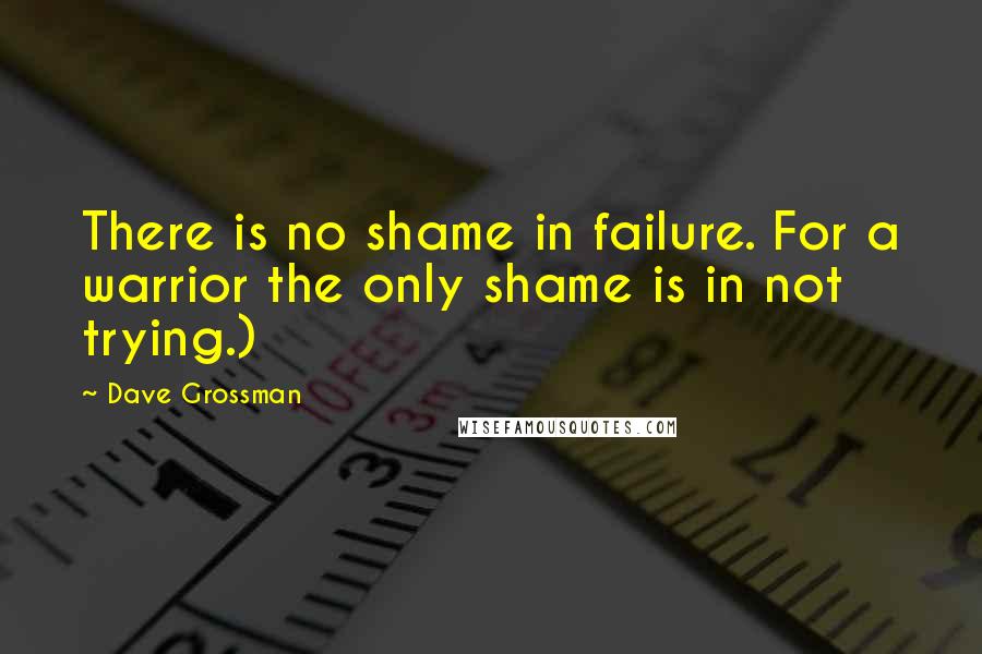 Dave Grossman Quotes: There is no shame in failure. For a warrior the only shame is in not trying.)