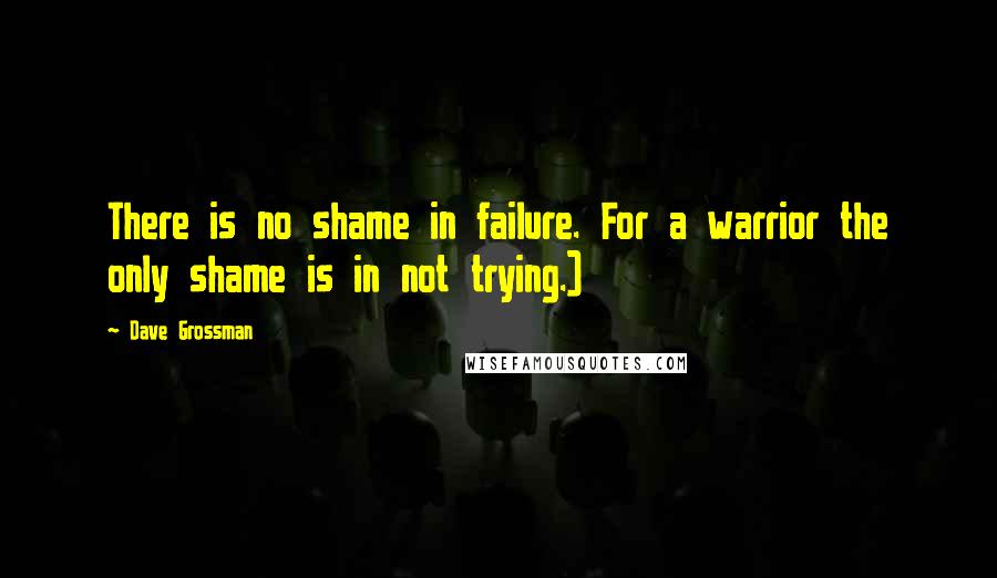 Dave Grossman Quotes: There is no shame in failure. For a warrior the only shame is in not trying.)