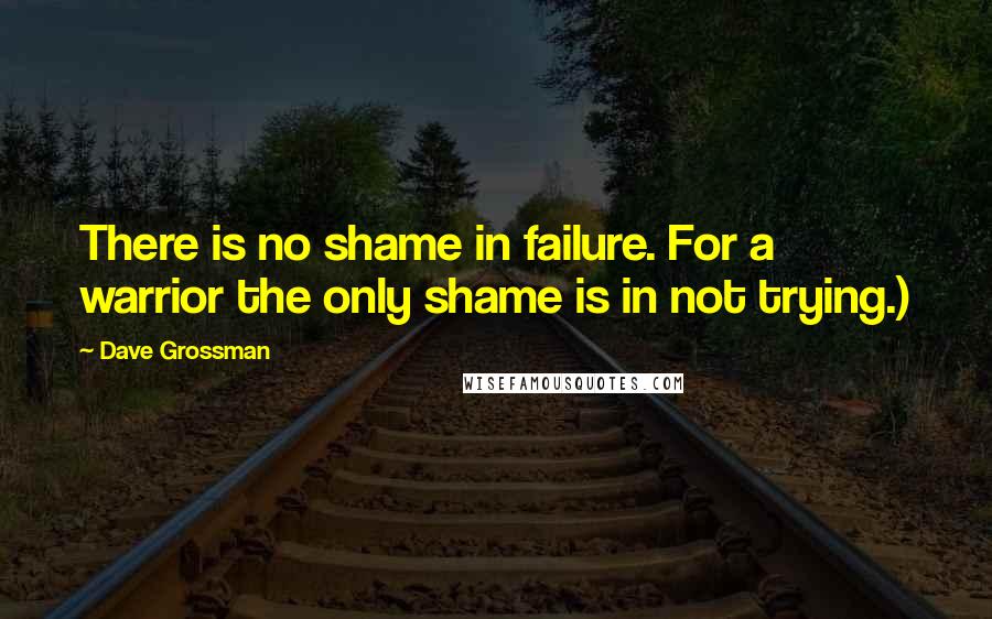 Dave Grossman Quotes: There is no shame in failure. For a warrior the only shame is in not trying.)