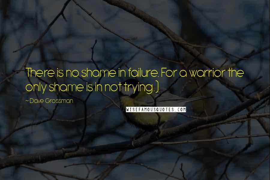 Dave Grossman Quotes: There is no shame in failure. For a warrior the only shame is in not trying.)