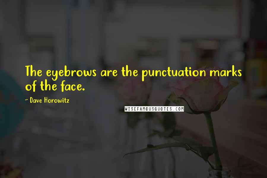 Dave Horowitz Quotes: The eyebrows are the punctuation marks of the face.