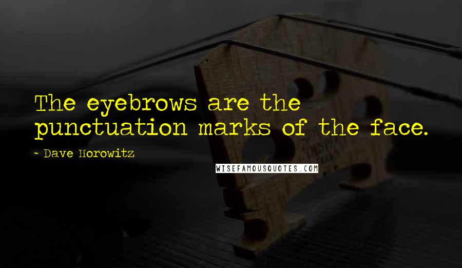 Dave Horowitz Quotes: The eyebrows are the punctuation marks of the face.