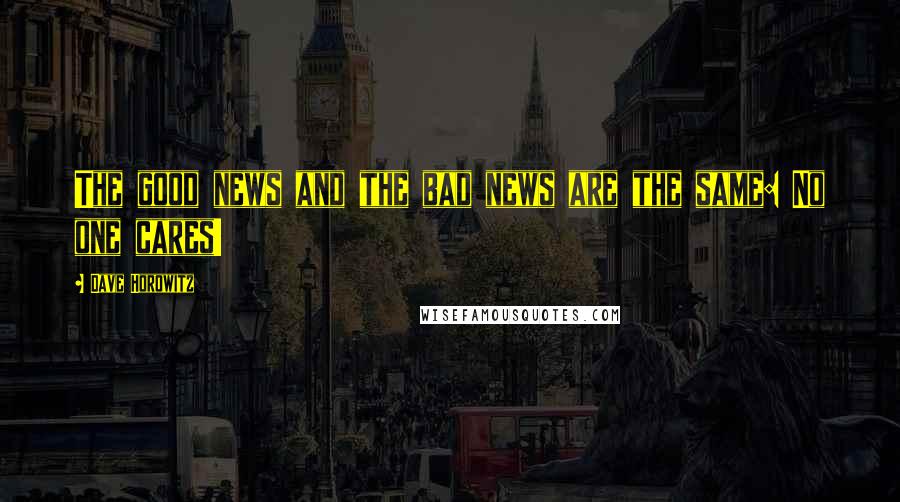 Dave Horowitz Quotes: The good news and the bad news are the same: No one cares!