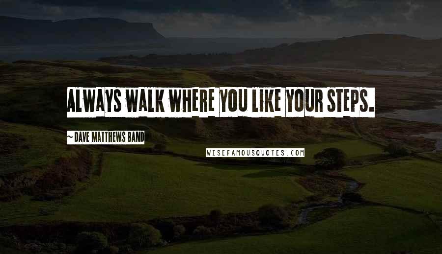 Dave Matthews Band Quotes: Always walk where you like your steps.