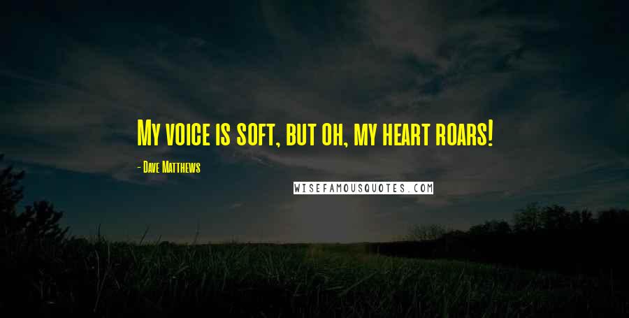 Dave Matthews Quotes: My voice is soft, but oh, my heart roars!