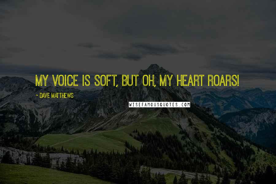 Dave Matthews Quotes: My voice is soft, but oh, my heart roars!