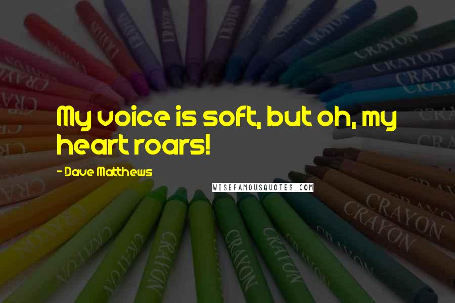 Dave Matthews Quotes: My voice is soft, but oh, my heart roars!