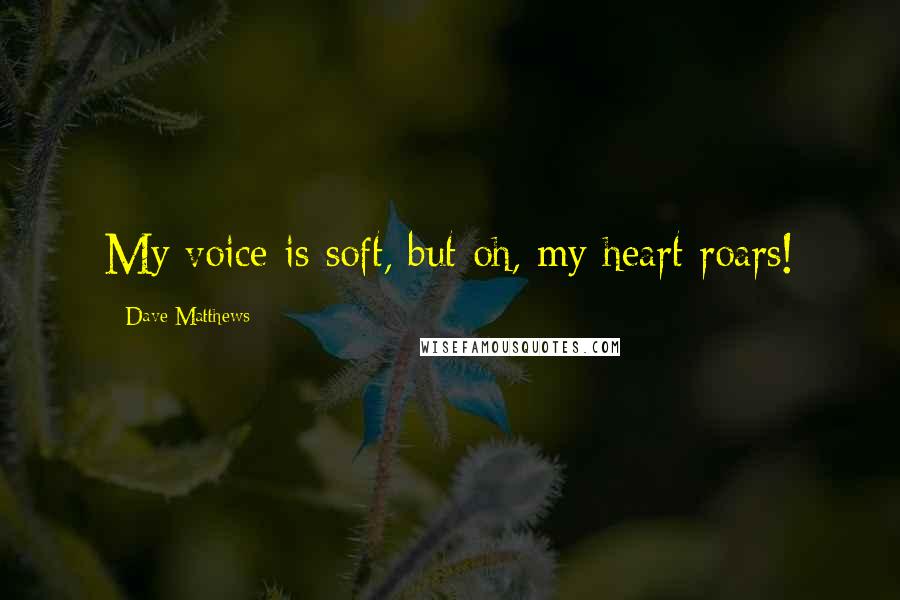 Dave Matthews Quotes: My voice is soft, but oh, my heart roars!