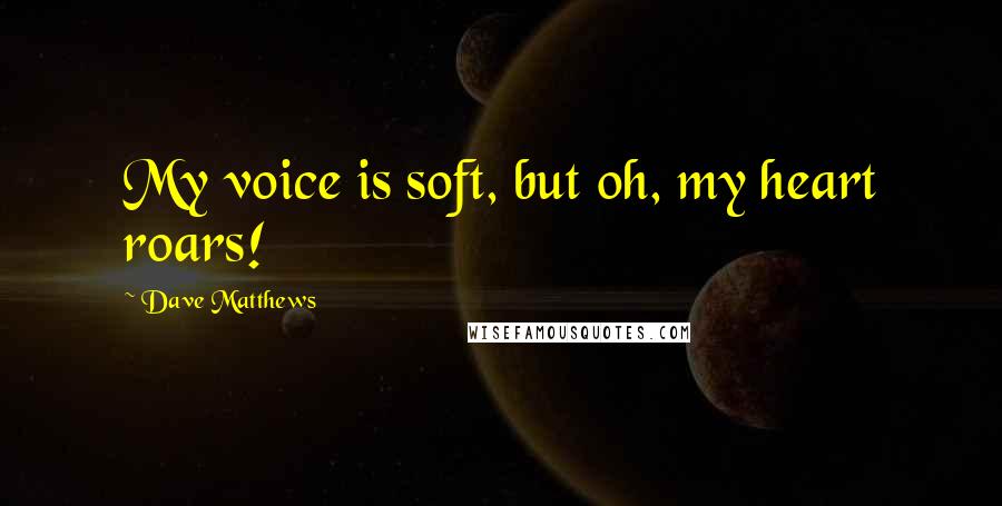 Dave Matthews Quotes: My voice is soft, but oh, my heart roars!