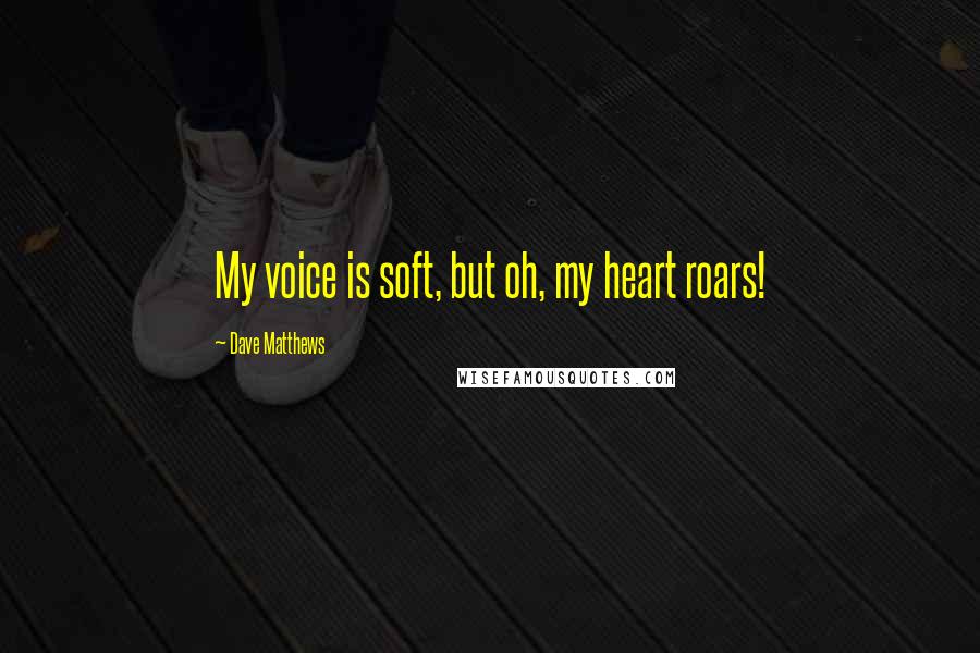 Dave Matthews Quotes: My voice is soft, but oh, my heart roars!