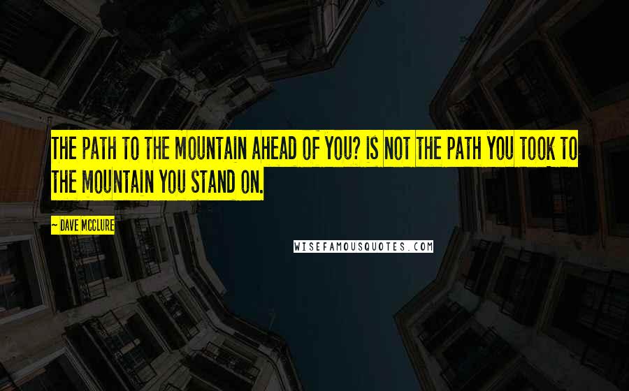 Dave McClure Quotes: The path to the mountain ahead of you? is not the path you took to the mountain you stand on.