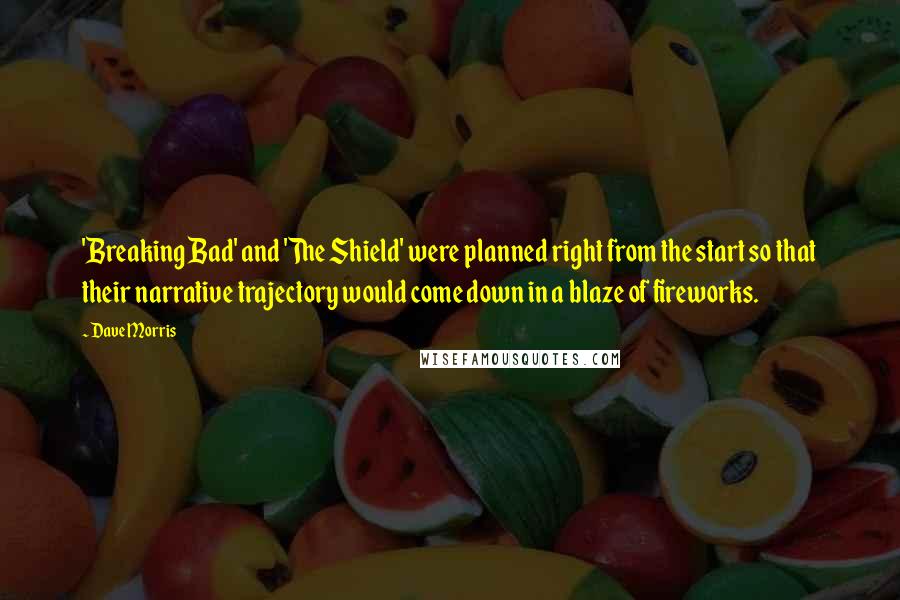 Dave Morris Quotes: 'Breaking Bad' and 'The Shield' were planned right from the start so that their narrative trajectory would come down in a blaze of fireworks.