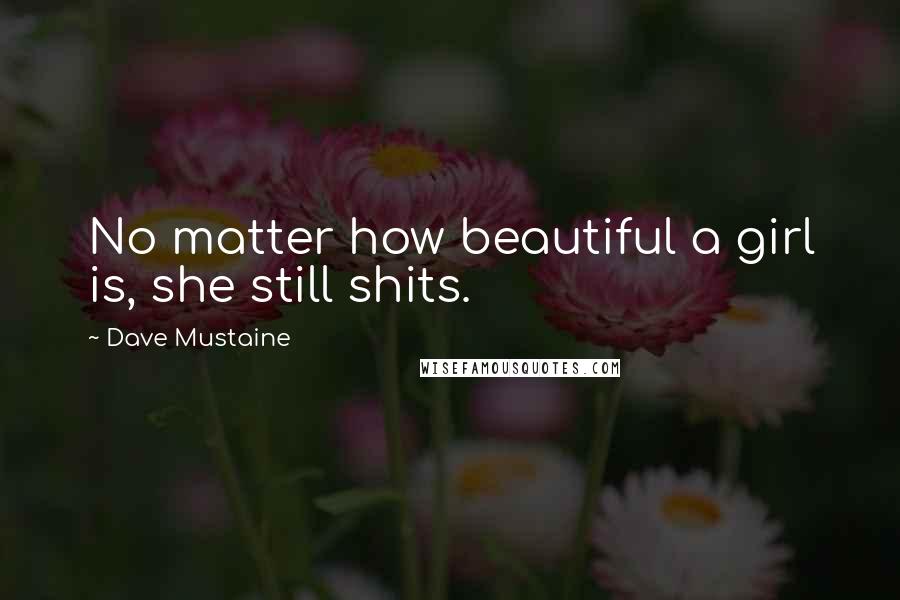 Dave Mustaine Quotes: No matter how beautiful a girl is, she still shits.