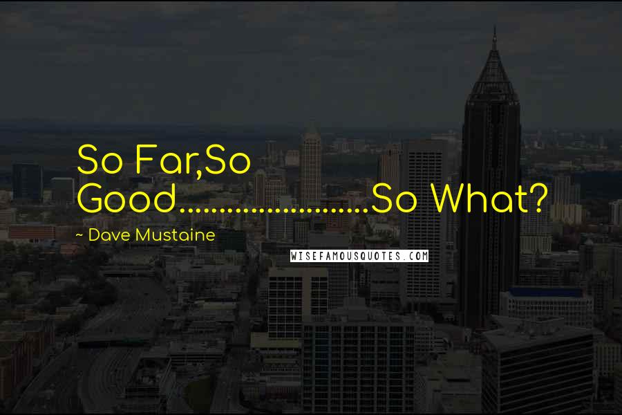 Dave Mustaine Quotes: So Far,So Good........................So What?