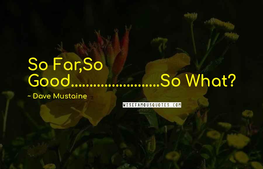 Dave Mustaine Quotes: So Far,So Good........................So What?