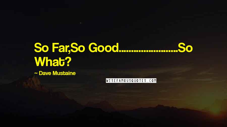 Dave Mustaine Quotes: So Far,So Good........................So What?