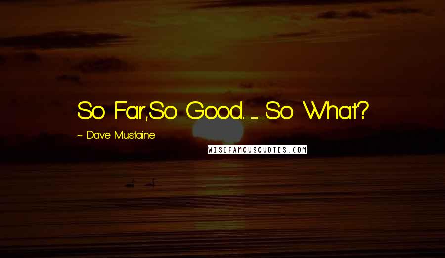 Dave Mustaine Quotes: So Far,So Good........................So What?