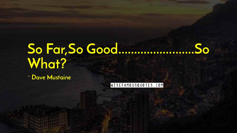 Dave Mustaine Quotes: So Far,So Good........................So What?