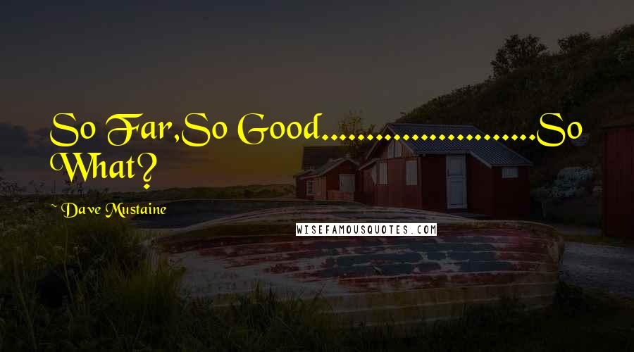 Dave Mustaine Quotes: So Far,So Good........................So What?