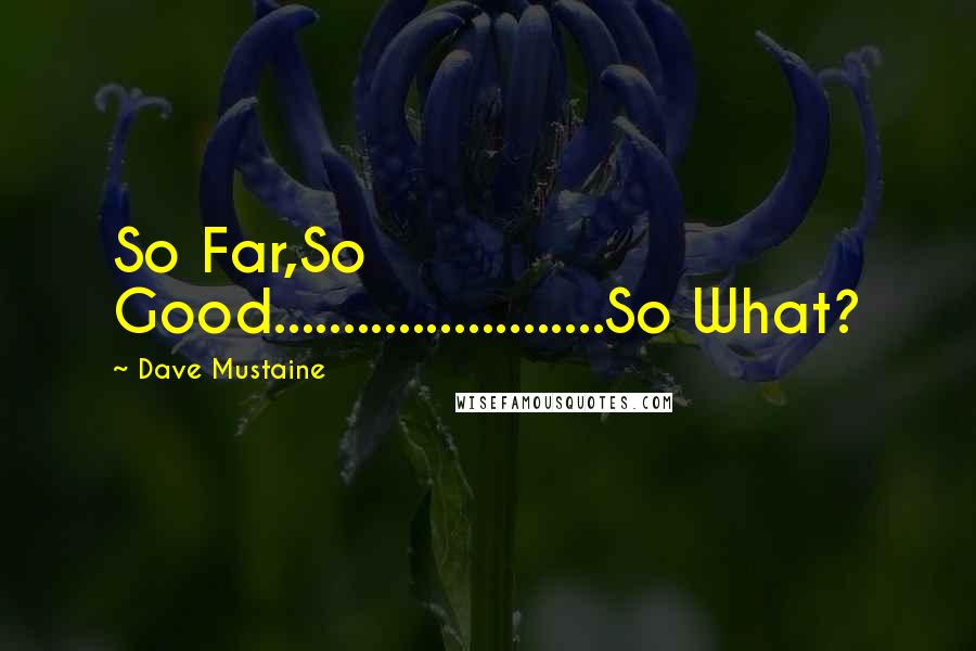 Dave Mustaine Quotes: So Far,So Good........................So What?