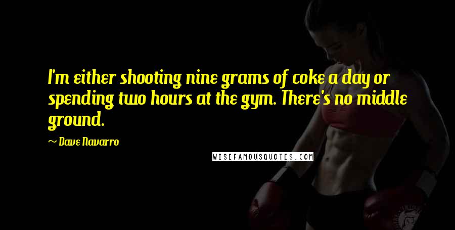 Dave Navarro Quotes: I'm either shooting nine grams of coke a day or spending two hours at the gym. There's no middle ground.
