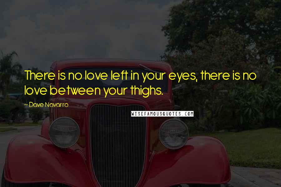 Dave Navarro Quotes: There is no love left in your eyes, there is no love between your thighs.