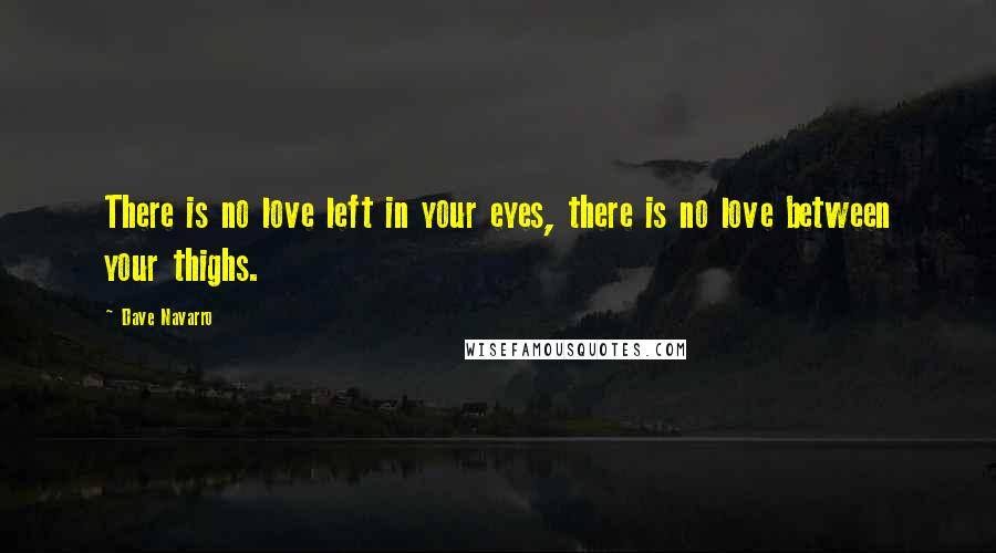 Dave Navarro Quotes: There is no love left in your eyes, there is no love between your thighs.