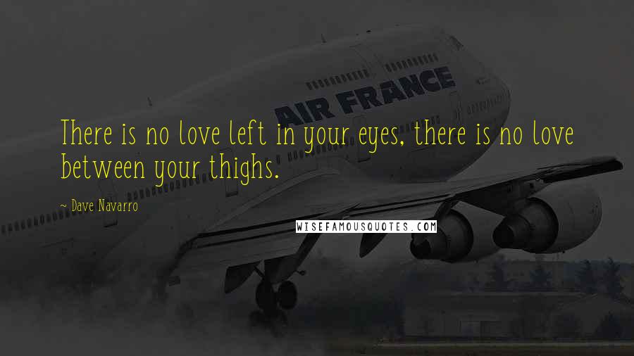 Dave Navarro Quotes: There is no love left in your eyes, there is no love between your thighs.