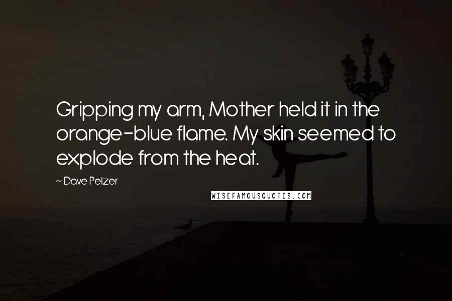 Dave Pelzer Quotes: Gripping my arm, Mother held it in the orange-blue flame. My skin seemed to explode from the heat.