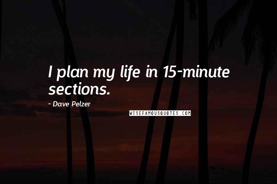 Dave Pelzer Quotes: I plan my life in 15-minute sections.
